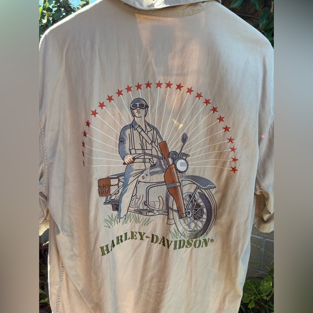 Harley Davidson Silk & Embroidered Button Down